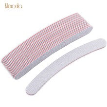 10pcs Gray Nail File 100/180 Curved Nail Art Sanding Polish Buffers Double-sided Nails Accessoires Manicure Tools For Salon 2024 - buy cheap