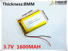 Li-po 3,7 V 1600mAh 803450 литий-полимерный литий-ионный аккумулятор для Mp3 MP4 MP5 GPS мобильного телефона 2024 - купить недорого