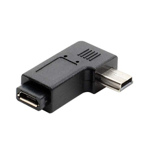 Адаптер Mini usb type A Male to Micro USB Female B 90 градусов под прямым углом V3 turn V8 black 2024 - купить недорого