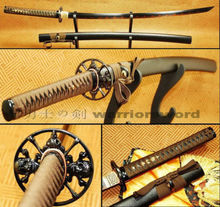1095 Clay Tempered KATANA Battle Ready Sword Red Hamon Black Blade #739 2024 - buy cheap