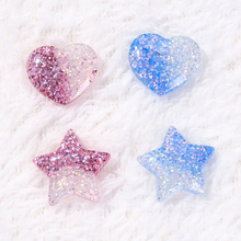 10pcs/lot Glitter Heart  Flatback Resin Cabochons for Jewelry DIY Multicolor  Scrapbooking Hair Bow Crafts Making Embellishment 2024 - buy cheap