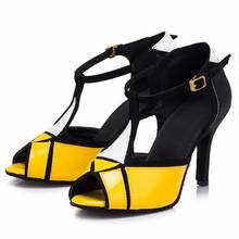 PU Women Ballroom Latin Dance Shoes Salsa Sandals High-heeled 8.5cm Female Samba Tango Dance Shoes Social Party Shoes 1842 2024 - buy cheap