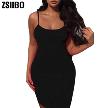 Women's Sexy Casual Bodycon Spaghetti Strap Basic Fitted Stretchy Mini Dress Summer Dress Mini Tight Dress New Drop Shipping 2024 - buy cheap