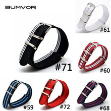 BUMVOR Women Men Watchband Wholesale Watches Multi Color Army Military nato fabric Nylon watchbands Strap Bands Buckle 22mm 2024 - buy cheap