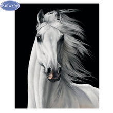 5d diy Diamond Painting rhite horse cross stitch kits diamond Embroidery Animal square Round Drill Diamond Mosaic Painting art 2024 - buy cheap