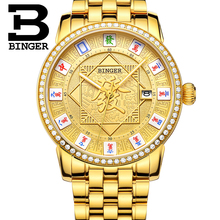 Mahjong para homens, relógio mecânico de luxo dourado com pulseira de aço inoxidável, tamanho 30m 2024 - compre barato