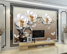 Beibehang Custom Wallpaper Living Room Bedroom Mural 3d Luxury Gold Jewelry Butterfly TV Wall Background Wall 3d wallpaper mural 2024 - buy cheap