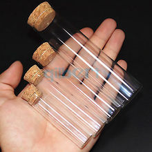 5Pcs 40x100mm Lab Glass Test Tube Flat Bottom With Wood Stopper Thermostability 2024 - buy cheap