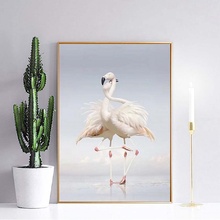 Pósteres e impresiones artísticos de decoración nórdica para el hogar, cuadro Simple con flamencos para amantes, cuadros de pared para decoración para sala de estar sin marco 2024 - compra barato