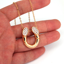 hzew  gold and silver  color cuty horse Horseshoependant necklaces crystal Horseshoe necklace gift for women men gift 2024 - buy cheap