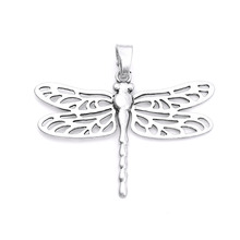 Doreen Box Zinc Based Alloy Pendants Dragonfly Animal Silver Color Hollow Out DIY Jewelry 82mm(3 2/8") x 71mm(2 6/8"), 2 PCs 2024 - buy cheap
