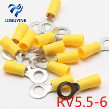 RV5.5-6 Yellow Ring insulated terminal cable Crimp Terminal suit 4-6mm2 Cable Wire Connector 100PCS/Pack RV5-6 RV 2024 - buy cheap