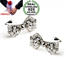 OMH wholesale Fashion jewelry bowknot crystal 925 sterling silver Stud earrings YS47 2024 - buy cheap