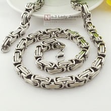 Gokadima 25" long, 8mm wide, Men's Stainless Steel Polish Byzantine Chain Necklace Jewelry Fashion, Wholesale WN004 2024 - buy cheap