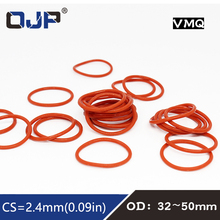5PCS/lot Red Silicon Rings Silicone/VMQ O ring 2.4mm Thickness OD32/33/34/35/36/40/42/44/45/48/50mm Rubber O-Ring Seal Gasket 2024 - buy cheap