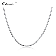 3mm Snke Link Chains Necklace,Vintage 925 Sterling Silver For Women,Simple Snake Silver Necklace 2024 - buy cheap