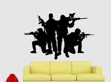 Art Design Soldier Silhouette DIY Wall Sticker Vinyl Art Room Decor Decals Removable Caligraphy Quotes Home Cut Wallpaper D-233 2024 - buy cheap