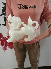 Estatua artística de escultura de jade blanco, estatua de Arte de FENG SHUI, dibujo de dinero, dragón PI XIU, gran oferta #2020, oficina, hogar, Sudeste Asiático, #20CM 2024 - compra barato