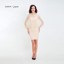 Женское коктейльное платье Lemon joyce, элегантное короткое платье до колена с бусинами и перьями, вечерние платья, 2020 2024 - купить недорого