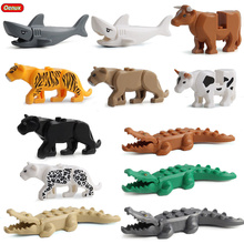 Oenux Mini дикие животные, леопард, фотоэлемент, маленький строительный блок, ферма, корова, животное, сделай сам, маленькая модель кирпича, обучающая игрушка, подарок 2024 - купить недорого