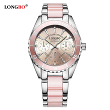 Relógio feminino fashion longbo, relógio de quartzo para mulheres, de cerâmica e de alta qualidade 2024 - compre barato