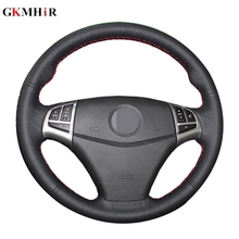 Black Artificial Leather Hand-stitched Car Steering Wheel Cover for Ssangyong Korando 2011-2014 Interio Accessories Parts 2024 - buy cheap