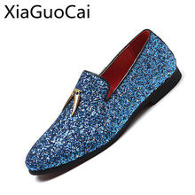 Brand Fashion Men Casual Shoes Slip on Loafers Male Moccasins Biggest Size 38-48 Glitters Stylish Flats Shoes Men Wedding Shoes 2024 - buy cheap