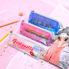 20pcs/set Laser Pencil Case Quality PU School Supplies Transparent sequins Gift Pencilcase School Cute Pencil Box School Tools 2024 - buy cheap