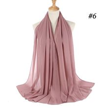 Women's Chiffon Hijabs Scarves Plain Hijab Muslim Headscarf Shawls Headband Shawl 2024 - buy cheap