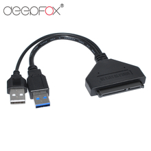 DeepFox Double USB 3.0 to Sata Adapter Converter Cable 22pin SATA III to USB3.0 Cable For 2.5" HDD SSD 2024 - buy cheap