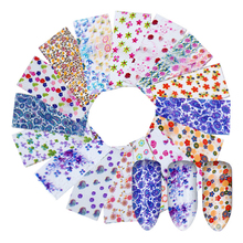 Folhas coloridas de unha, padrões flores e adesivos de arte de unha, decalques de colagem diy, decalques de transferência de unhas, decorações de unhas, 16 peças 2024 - compre barato
