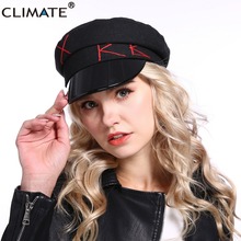 CLIMATE Women Navy Sailor Cap Fashion Military Army Caps Logo Punk PU Hat Cool Fashion Marine Hat Caps for Woman Lady Girls 2024 - buy cheap