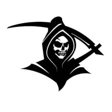 15*11.5CM Reaper Skull And Syth Car Sticker Cool Graphics Funny Car Window Bumper Novelty JDM Drift Vinyl Decal 2024 - buy cheap