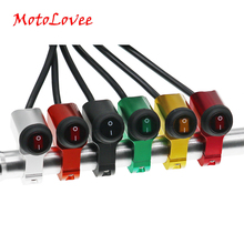 MotoLovee-interruptores de aleación de aluminio para motocicleta, interruptor de Faro de manillar de 7/8 ", 22mm, 3 cables con luz Led roja, 12v, 16A 2024 - compra barato