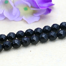 New Bright Facet 9mm Black Onyx round loose beads,Fit DIY fashion bracelet necklace jewelry gift wholesale 2024 - buy cheap