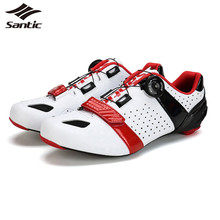 Santic Cycling Shoes Men Carbon Fiber Locking Athletic Bicycle Shoes Zapatillas Sapatilha Ciclismo Road Bike Shoes For Sports 2024 - buy cheap