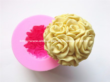 ¡Nuevo! Molde de silicona de En forma de bola rosa, decoración de pasteles, Fondant, 3D, Grado Alimenticio, 240 2024 - compra barato