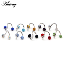 Alisouy-piercing helicoidal de cristal epoxi para oreja, Piercing para cartílago, joyería de cartilagem Industrial de titanio S, 1 ud. 2024 - compra barato