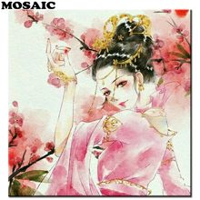 Полностью квадратная/круглая Алмазная вышивка китайская девушка 5D алмазная картина портретная картина Стразы Алмазная мозаика китайское искусство 2024 - купить недорого