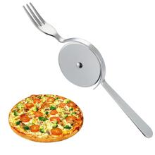 Cortador de Pizza 2 en 1, rueda y tenedor para pasteles, espátula para horno de cocina, raspador, herramienta de bricolaje, suministros de pastelería para hornear 2024 - compra barato