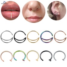 Starbeauty 2pcs/lot 8/10mm New C Moon Fake Nose Ring Hoop Septum Ear Cuff Fake Piercing Labret Lip Helix Piercing Falso Earrings 2024 - buy cheap