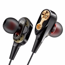 Wired Earphone earpiece Dual Driver Headset, Super Heavy Bass headphone HIFI Monitor Earbuds Handsfree with Microphone for phone 2024 - buy cheap