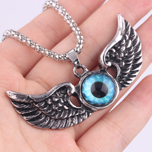 Vintage Punk Big Wing Eye Pendant Necklace For Men Party Sweater Chain Fashion Jewelry Statement Necklace Erkek Kolye Jewellery 2024 - buy cheap