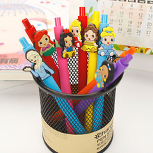6 PCS Kawaii Princess Gel Pen 0.5mm Black Pen Candy Colored Soft PVC Pens Cute Korean Stationery Store School Supplies 2024 - buy cheap