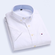 Quality Summer Wash Oxford Office Business Formal Mens Dress Shirt Short Sleeve Shirts Casual Brand Men Shirt Slim Fit Tops 2024 - buy cheap