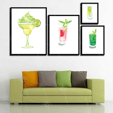 Watercolor Cartoon Posters and Prints Fruit Drink Nordic Style Kids Room Decor Wall Picture Cute Baby Room Canvas Art Painting 2024 - buy cheap