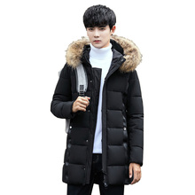 Модная зимняя новая куртка B 2018, мужское теплое пальто, модная повседневная парка, утепленное пальто средней длины для мужчин, Зимняя модель 3XL 2024 - купить недорого