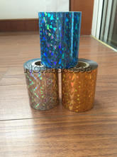 2Rolls Holographic Foil Hot Stamping for Paper or Plastic 8cm x120m/Roll Shattered Glass Gold Silver Red Blue Four Colors 2024 - buy cheap