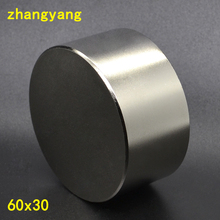 N52 Neodymium magnet 60x30 mm gallium metal new super strong round magnets 60*30 neodymium magnet powerful permanent magnetic 2024 - buy cheap