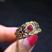 Natural ruby ring Free shipping Natural and real ruby 925 sterling silver 4*5mm emstone 2024 - buy cheap